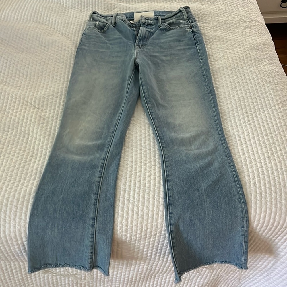 Mother hustler ankle fray jean